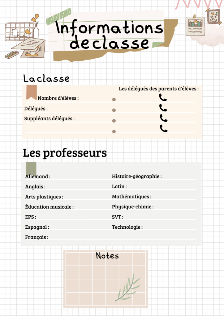 Mon cahier de prof principal: 2023/2024 - Suivi de classe (French Edition)